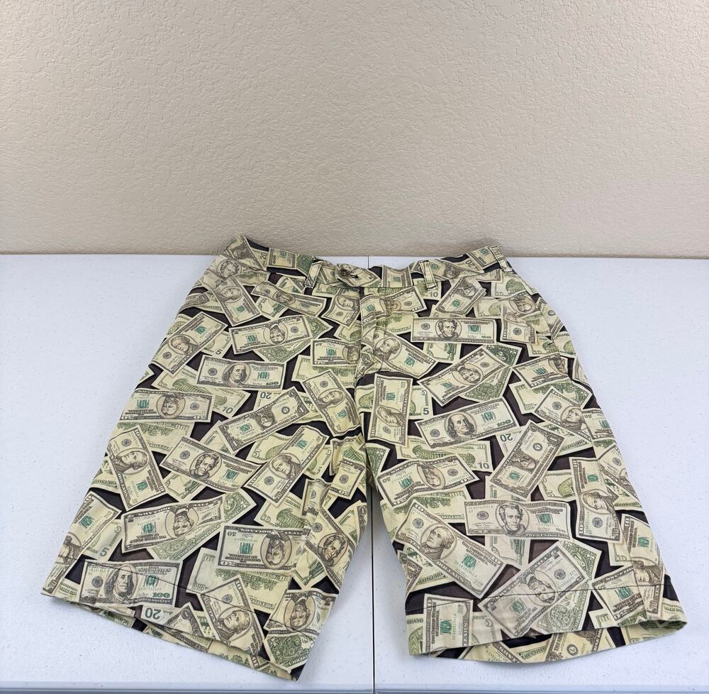Loud Mouth Money Print Golf Shorts Franklin Graphic Casual Everyday Mens Size 34